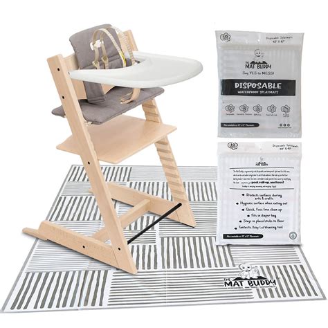 The Mat Buddy - Disposable Splat Mats for Under High Chair with 4-Sided ...