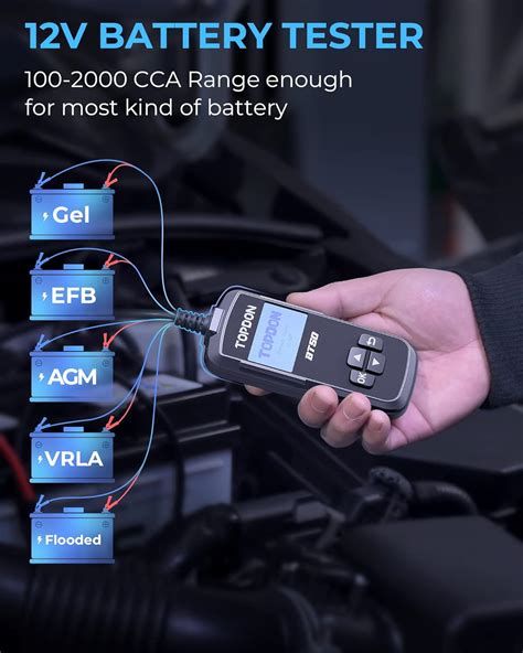 Car Battery Tester 12V, TOPDON BT50 Battery Load India | Ubuy