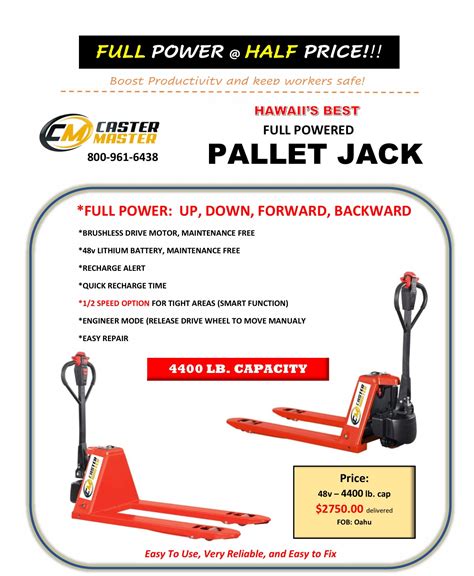 Electric Pallet Jacks California - Caster Master Online