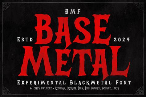 BMF Base Metal- 6 Font Styles - Black Metal Font