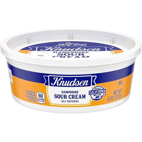 Knudsen Hampshire 100% Natural Sour Cream, 8 oz Tub - Walmart.com