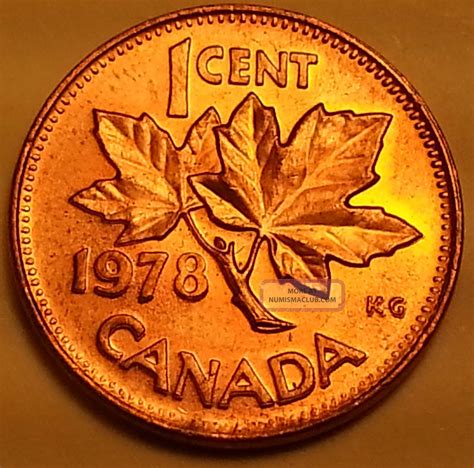 Error Coin 1978 Double Date 1978 & Leaves & Canada Canada Penny S94 Beauty