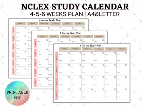 NCLEX Study Plan Calendar NCLEX Study Guide NCLEX Study - Etsy
