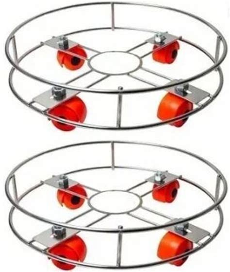 Exotic Stainless Steel Cylinder Trolley with Strong Steel Castor Wheels ...