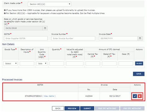 Claim made under Section 18 (1) (d)