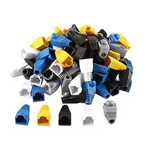uxcell 100 Pcs Soft Plastic Ethernet RJ45 Cable Connector Boots Cover ...