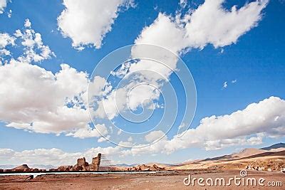 White Clouds Over The Destroyed Walls Of Zoroastrian Fire Temple ...