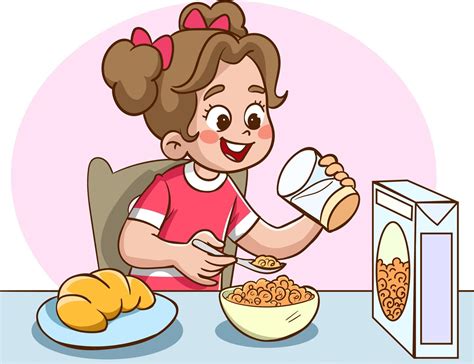 linda niños comiendo dibujos animados vector | Niños comiendo animados ...