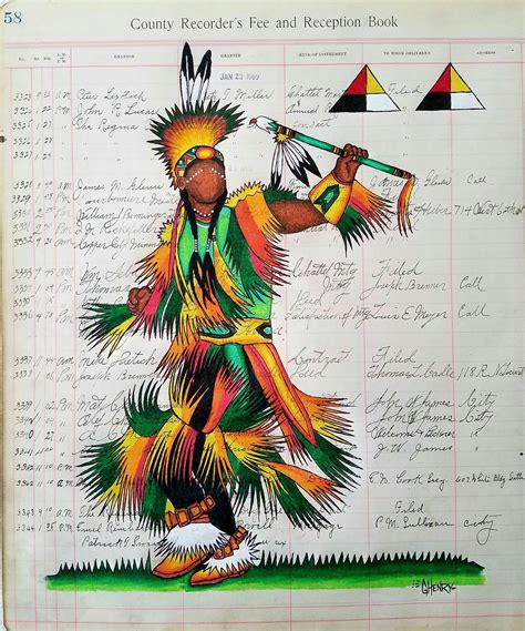 "Grass Dancer " Ledger painting Gordon Henry kK | Native american ...