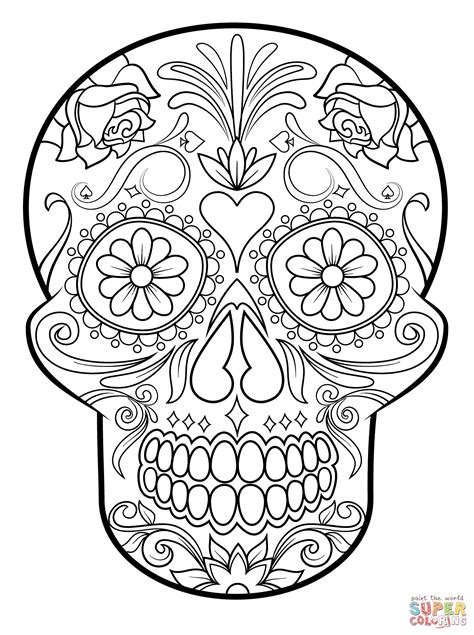 Sugar Skull Coloring Pages - Coloring Home