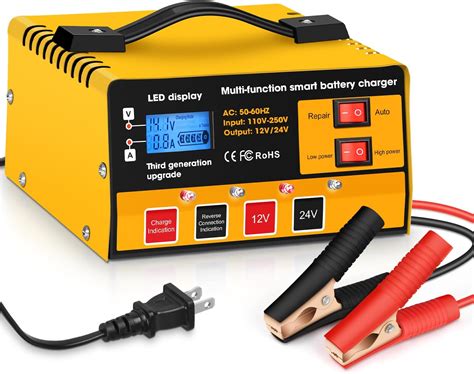 Amazon.com: Car Battery Charger 12V 24V, Heavy Duty 6AH~105AH - 12 Volt ...