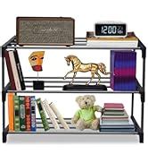 PHILOSHOP 5 Tier Metal Book Shelf Tall Narrow Storage Rack for Kids and ...