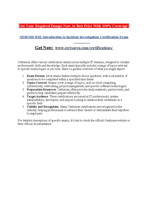 Nebosh HSE Introduction to Incident Investigation Certification Exam ...