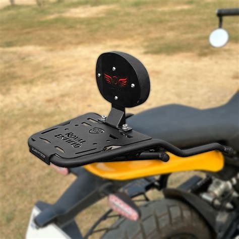 Buy Extended Top Rack Carrier With Backrest for Royal Enfield Guerrilla ...