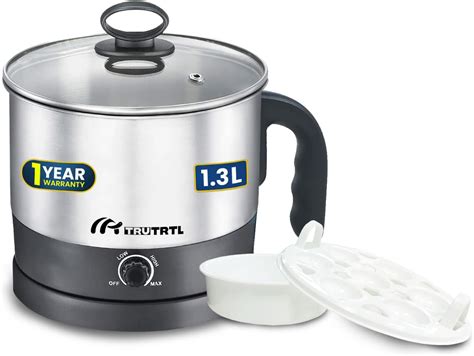 AGARO Esteem Electric Multi Kettle 1.2L, 600W, with Stainless Steel ...