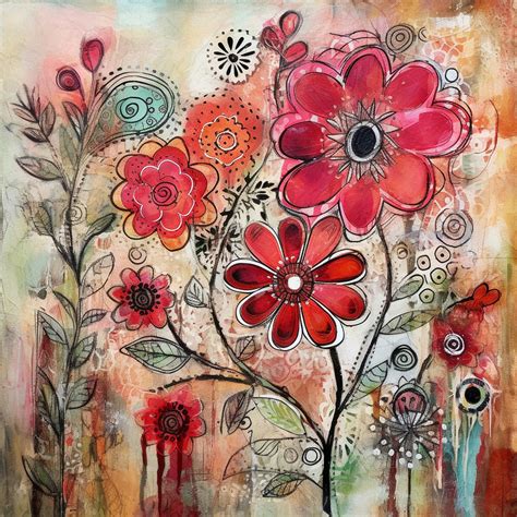 Abstract Colorful Flowers Art Free Stock Photo - Public Domain Pictures