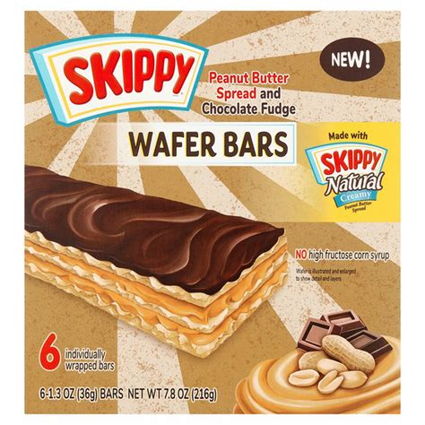 SKIPPY Peanut Butter Spread And Chocolate Fudge Wafer Bars (6 oz ...