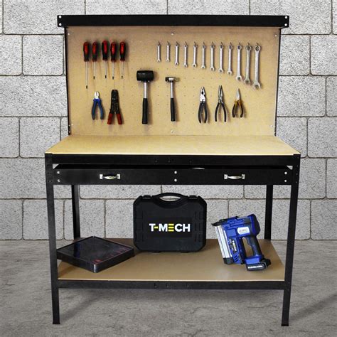 Buy Garage Workbench With Pegboard Drawer Heavy Duty Bench Steel Tool ...