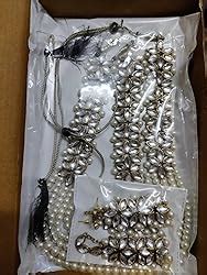 I Jewels 18K Gold Plated Traditional 5 Layers Kundan & Pearl Beaded ...