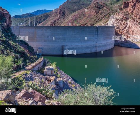 Theodore Roosevelt Dam, Arizona Highway 88, Apache Trail, Arizona Stock ...