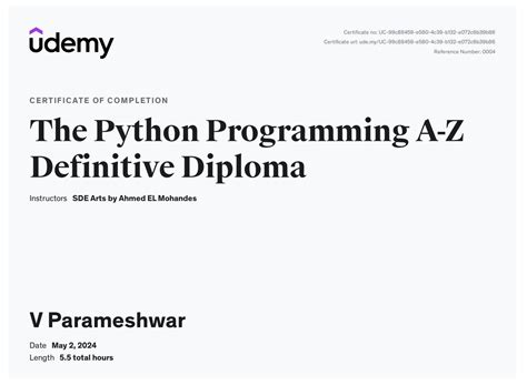 Image result for Udemy Python Course Certificate