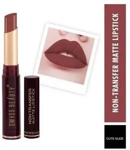 SWISS BEAUTY Non Transfer Matte Lipstick Shade 9 Cute Nude 2g Pack of 1 ...