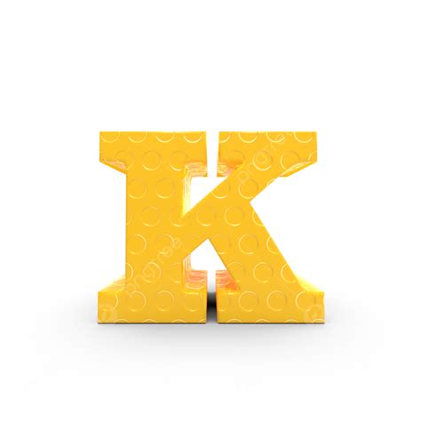 Letter K Clipart Vector, Yellow 3d Render Letter K, Alphabet, 3d, Render PNG Image For Free Download