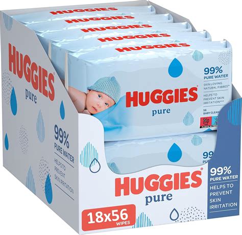 Huggies Pure Baby Wipes Bulk - Salviette umidificate per bambini, 99% ...