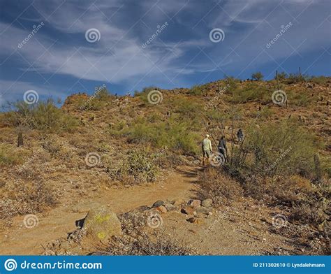 View of Hikers on the Trail at Adero Canyon Trailhead in Scottsdale ...