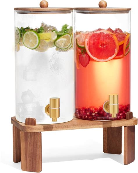 Amazon.com | 1.3 Gallon Glass Drink Dispensers - 2 Pcs Vintage Crystal ...
