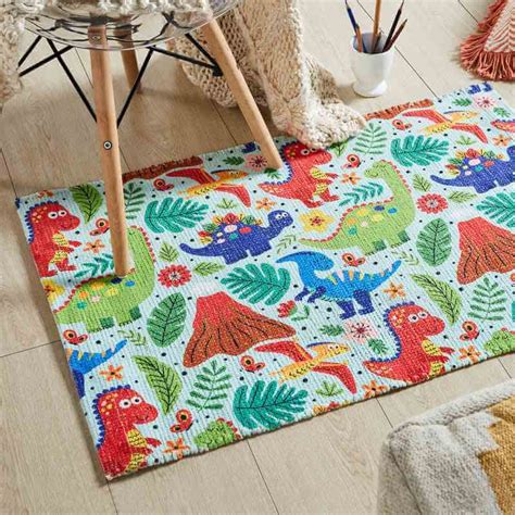 Buy Printed Dinosaur Dhurrie Carpet Rug Floor Mat for Kids Room
