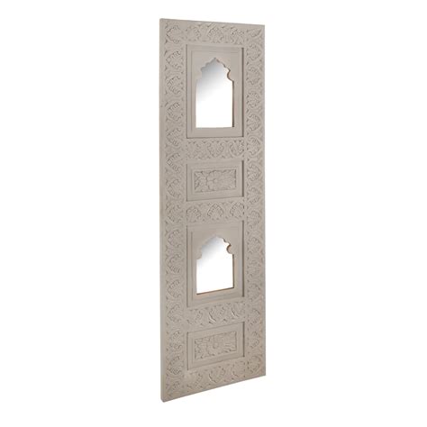 Saarya Hand Carved Wooden Wall Mirror Panel – Dobri Arts