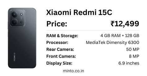 Xiaomi Redmi 15C Latest Price in India & Full Specs - Minto