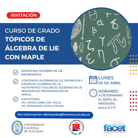 Curso de Grado “Tópicos De Álgebra de LIE con Maple” – Secretaría de ...