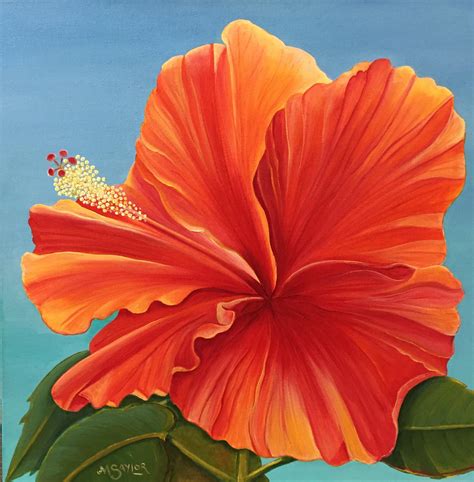 Hibiscus Acrylic Painting