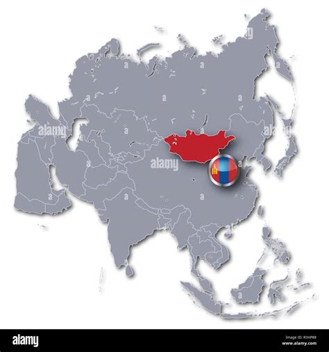 asia map with mongolia Stock Photo - Alamy