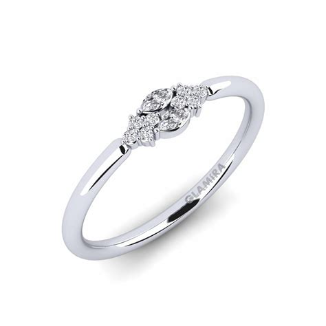 Order GLAMIRA Ring Booger in Marquise cut 0.044 Carat 14ct White Gold ...