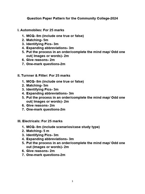 Image result for Question Paper Pattern