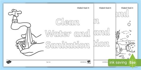 All About Global Goals: Clean Water and Sanitation Colouring
