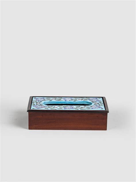 Best Wooden Napkin Holder With Blue Pottery Blue Base With Turquoise ...