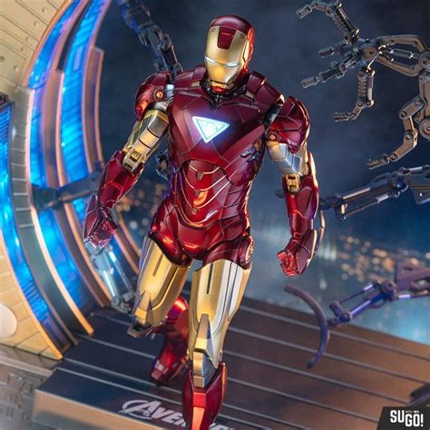 Buy ZD Toys Avengers Iron Man Mark VI & Suit-Up Gantry Action Figure ...