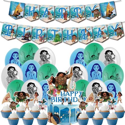 Buy BESTZY Moana Birthday Decorations 32 Pieces Moana Birthday Party ...