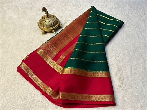 Buy Pure Mysore Silk Sarees 120gsm Thickness Beautiful Horizontal ...