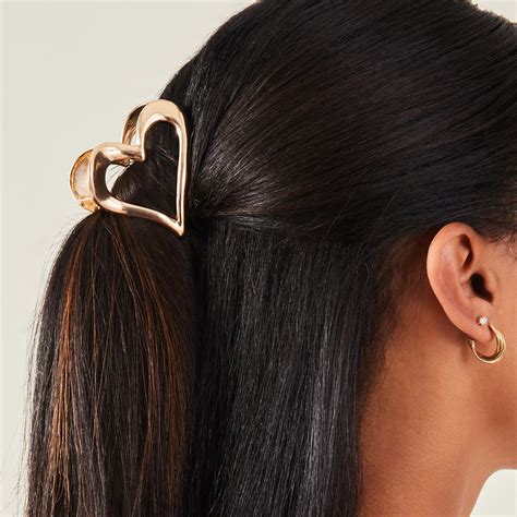 Accessorize London Women Gold Heart Hair Claw Clip - Accessorize India
