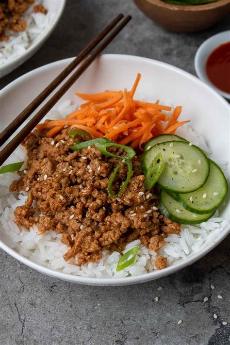 Korean Ground Turkey Rice Bowls - Stephanie Kay Nutrition