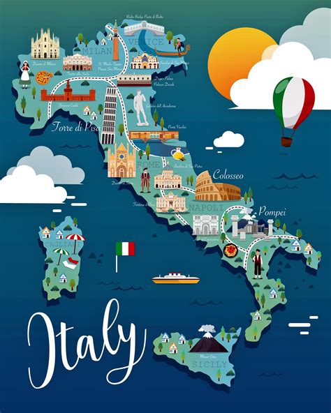 Top 94+ Pictures Tourist Map Of Italy With Cities In English Superb