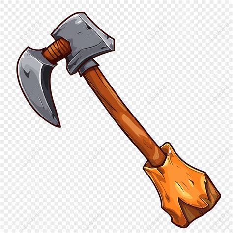 Pick Axe Clipart Cartoon Axe With A Metal Handle Vector,handles PNG ...