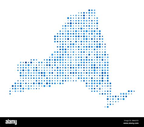New York Dot Map. US State Digital Style Shape. New York vector image ...