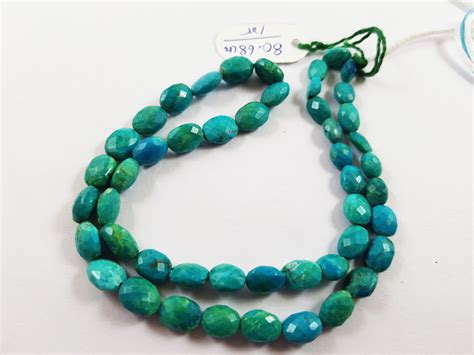 Order Blue Chrysocolla Faceted Oval Beads At Wholesale Price -- Jindal Gems