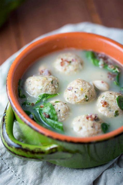 Turkey Meatball Soup with Spinach and Quinoa | Jessica Gavin